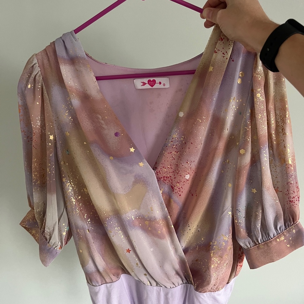 Buddy Love Pastel Blouse with Gold Stars